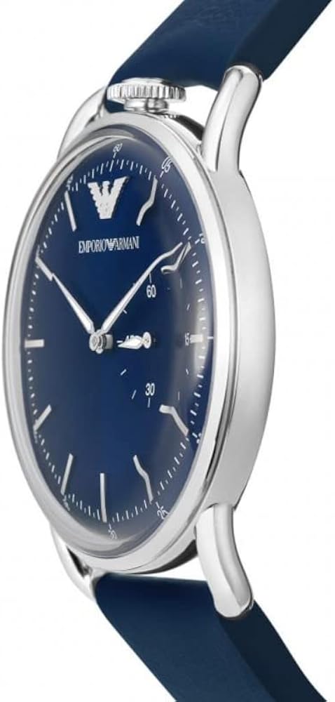 Emporio Armani Aviator Quartz Blue Dial Blue Leather Strap Watch For Men - AR11335 - Image 5